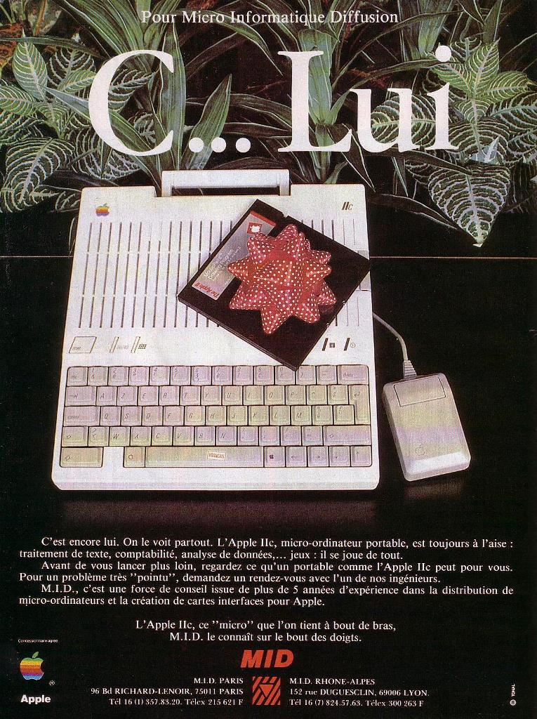 Publicité pour l'APPLE IIc (1985)