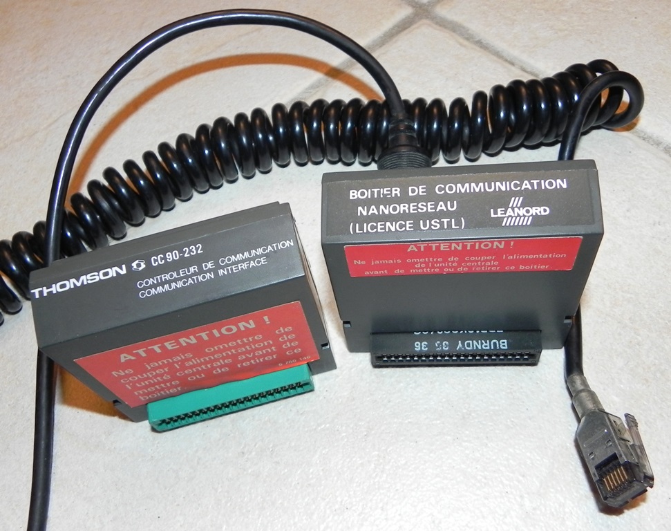 Boîtiers de communication CC90-232 et NANORESEAU LEANORD pour TO7 et MO5