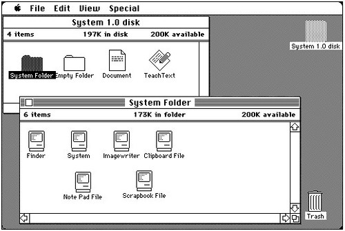 L'interface graphique du Macintosh 128K : le Mac OS (1984)