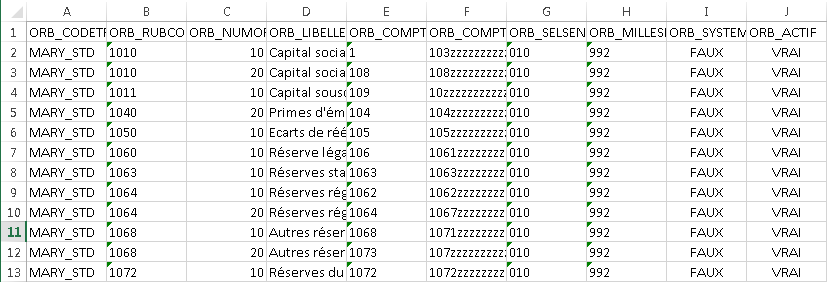 ETAFI CONSO - Fourchettes de regroupement - Excel à importer