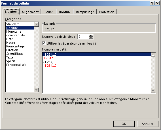 EXCEL - Format cellule