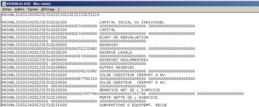 Fichier CSV à importer