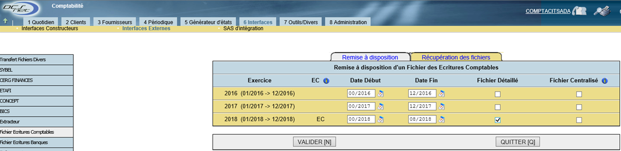 DCSnet FEC Menu