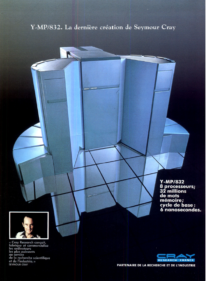Supercalculateur Y-MP-832 de CRAY (publicité 1988)