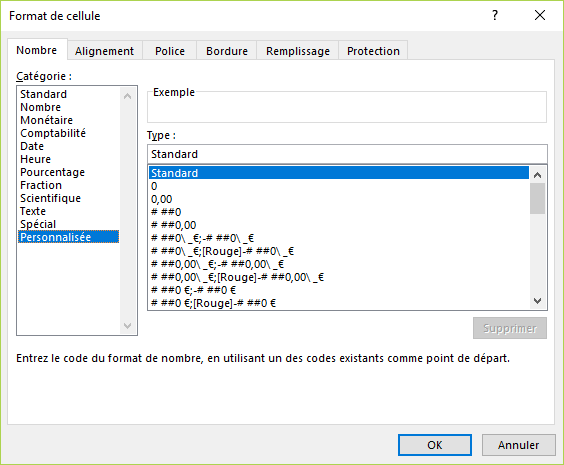 Excel - Format personnalisé