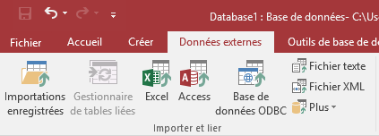 ACCESS - Menu Données externes