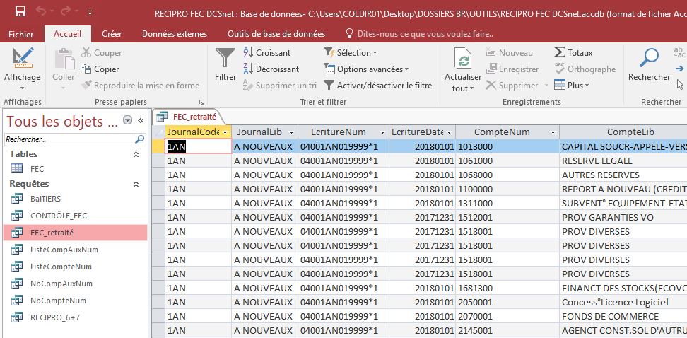 ACCESS Résultat requête