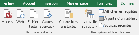 Excel - Menu Données (Sources)