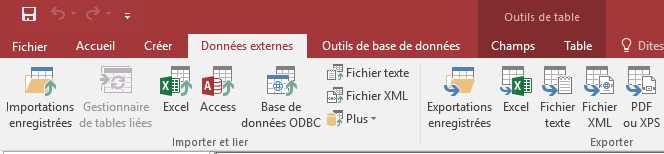 ACCESS - Menu Données externes Excel