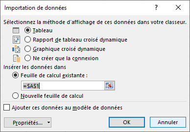 EXCEL - Importation de données