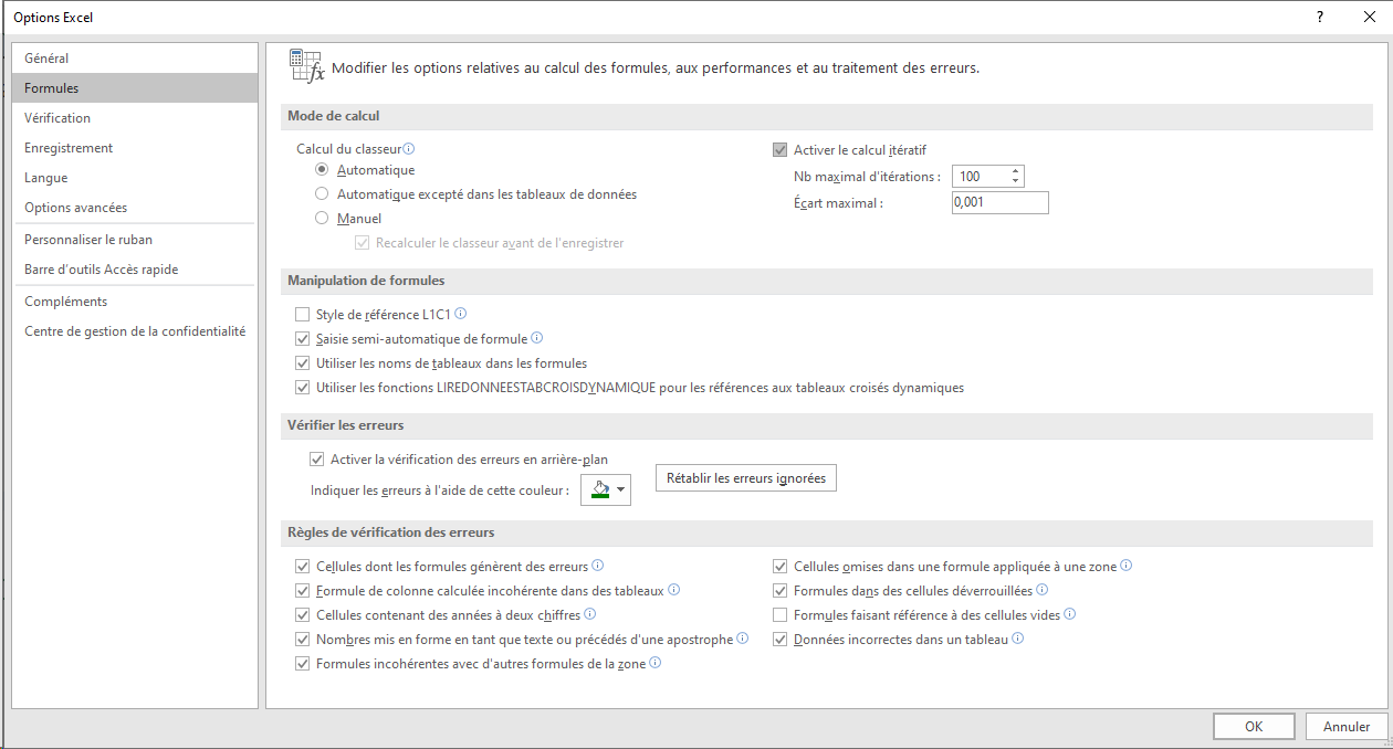 Excel - Calcul itératif