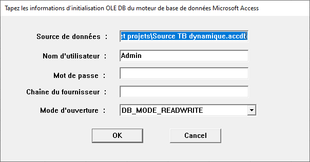 Excel - Données ACCESS (initialisation OLE DB)