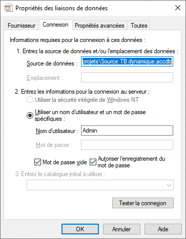 Excel - Données ACCESS (propriétés liaisons de données)