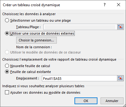 Excel - Insertion Créer un TCD