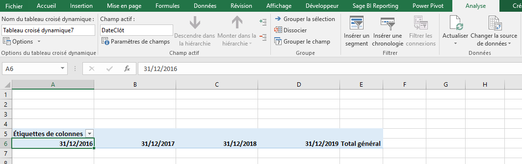 Excel - TCD Menu Analyse date dissociée