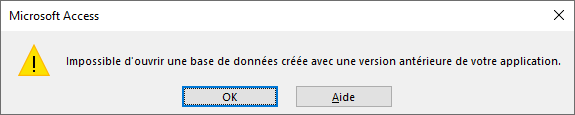 ACCESS 97 message d'erreur