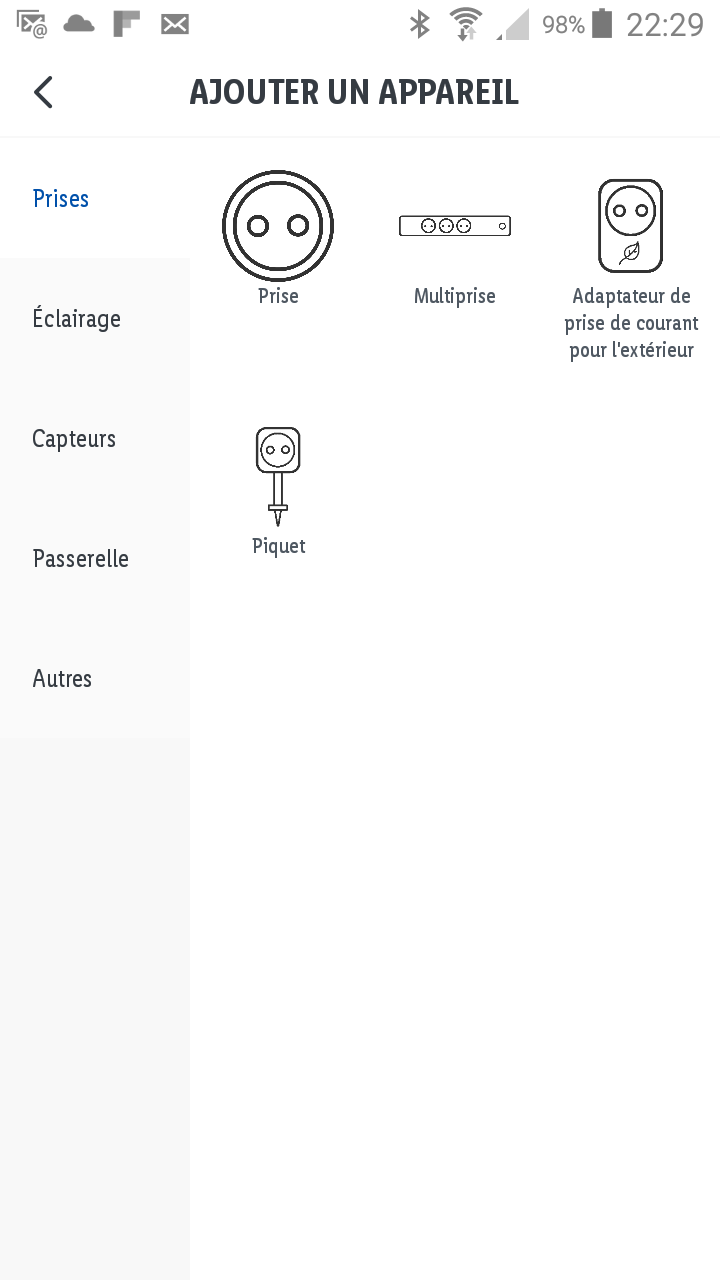 Lidl Home - Ajouter appareil - Prises
