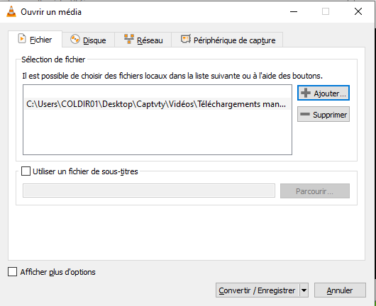 VLC Convertir Ajout