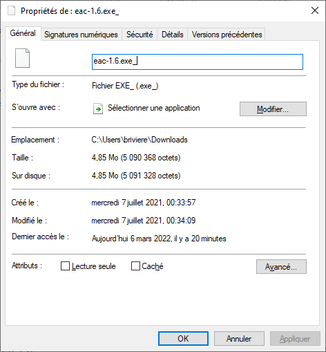 EAC extension exe