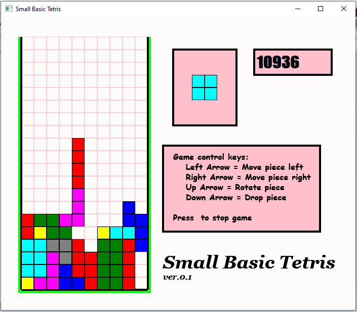 SMALL BASIC TETRIS