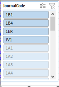 Mode tableau - Segment