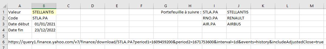 Requête Yahoo variable