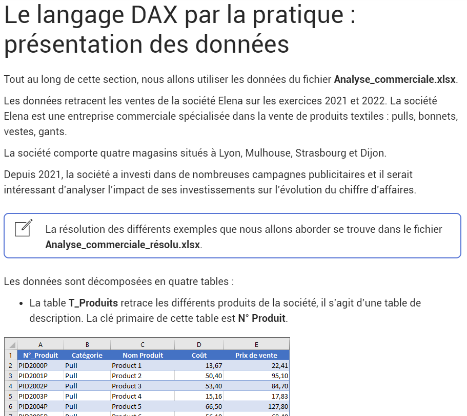 Extrait ENI BI EXCEL