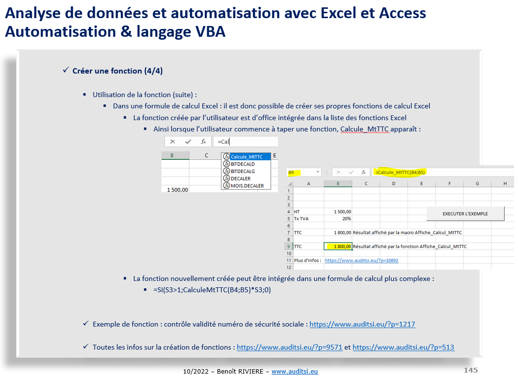 Volet 6 VBA fonction