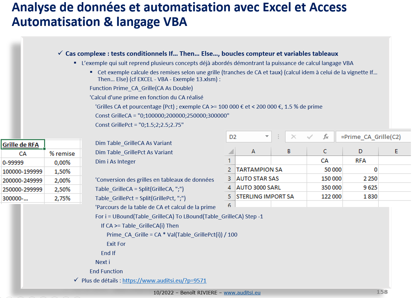 Volet 7 VBA cas complexe