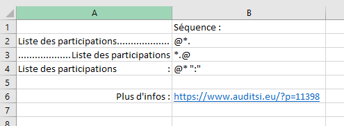 Excel Points de suite Séquences