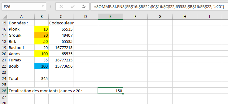 Excel Effectuer Des Calculs Conditionnels En Fonction De La Couleur Excel Effectuer Des Calculs Conditionnels En Fonction De La Couleur