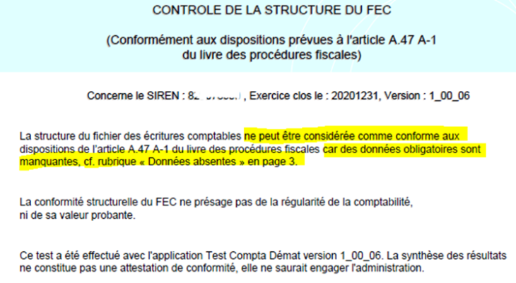 Tester la conformité d’un FEC avec TEST COMPTA DEMAT – Audit & Systèmes