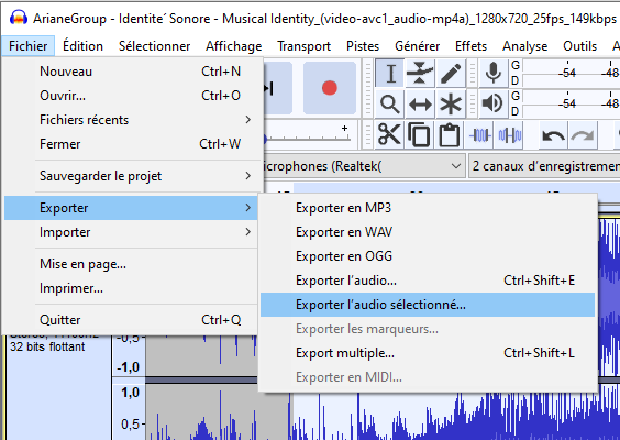 AUDACITY Exporter MP3