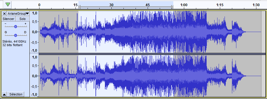 AUDACITY Sélection ajustée