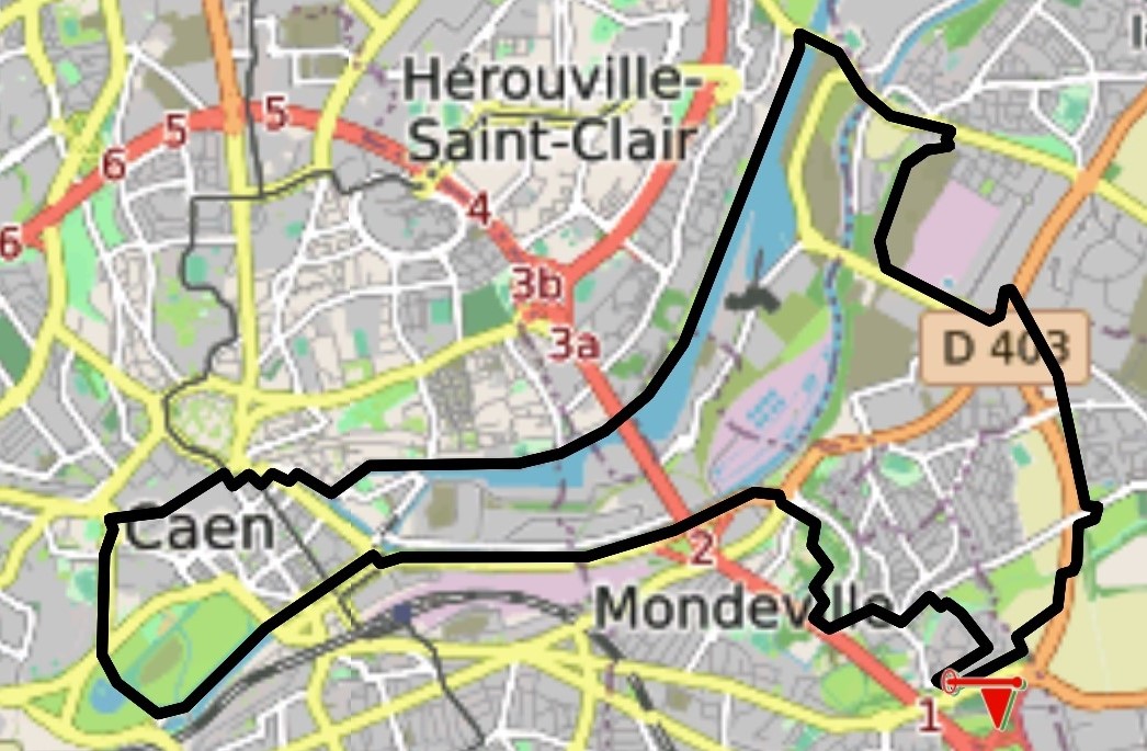 Itinéraire autour de Caen