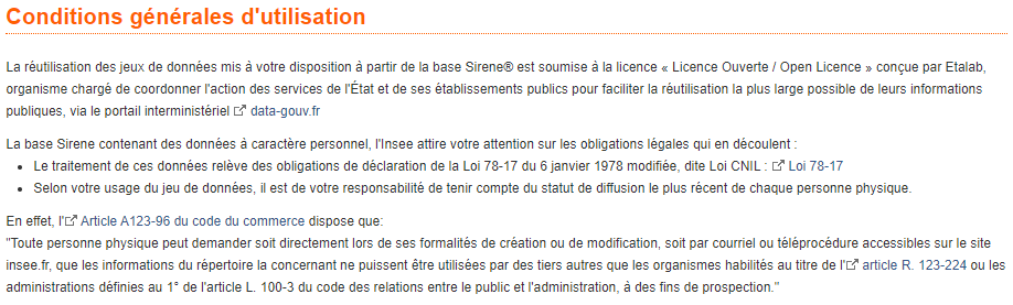 SIRENE Constituer liste à partir SIREN fichier CGU