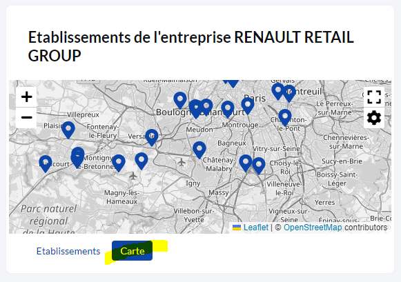 PAPPERS Etablissements carte