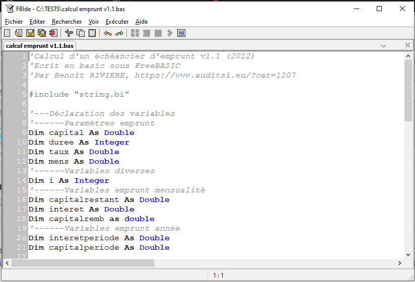 FBIDE Emprunt v1.1