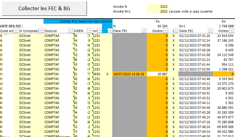 Supervision de la collecte de FEC : tableau de bord automatisé à l'aide d'un code VBA et d'un script Python