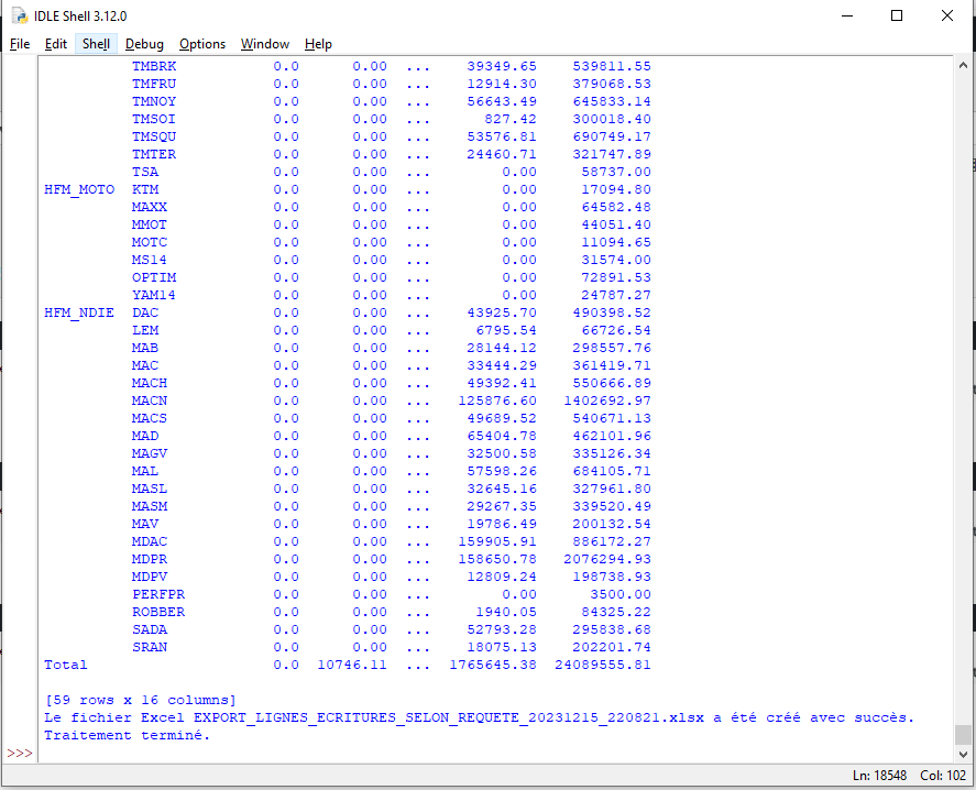 PYTHON EXE SQL