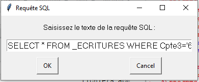 PYTHON saisie req SQL