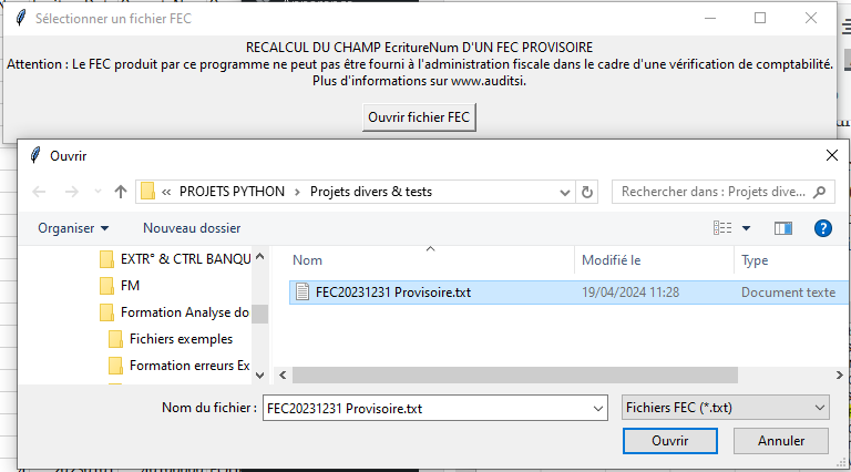 Python FEC PROVISOIRE