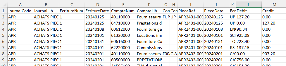 ANA-FEC2 Ecritures Compte