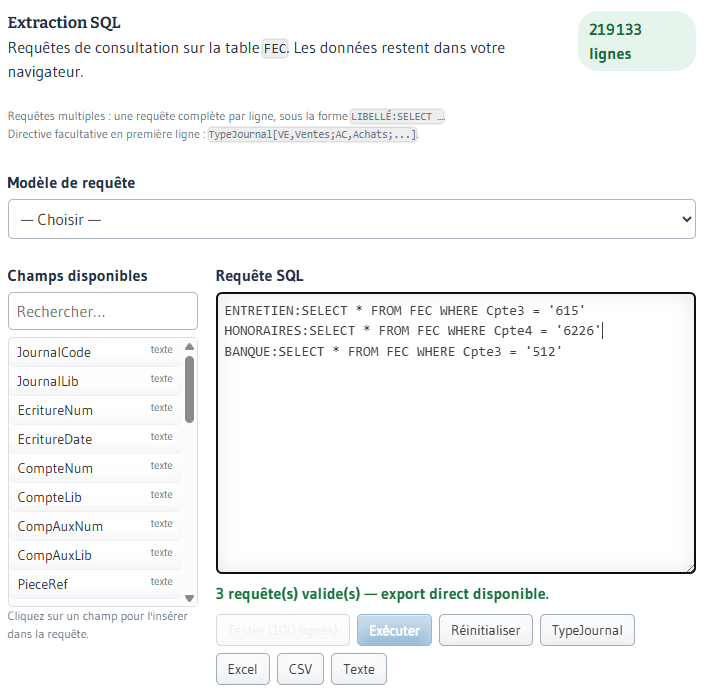 ANA-FEC2 SQL multiple